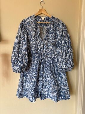 Linen and Cotton Button Down Long Sleeve Dress